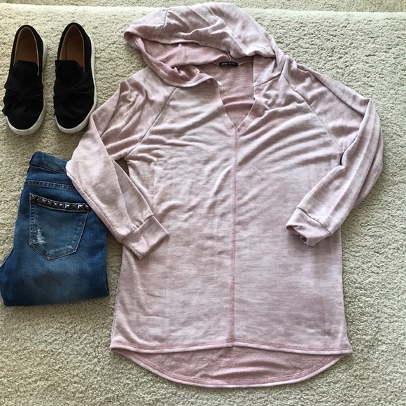 🌻1 MED LEFT🌻Blush Color Hooded Tunic Top - Picture 4 of 8